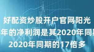 好配资炒股开户官网阳光电源上半年的净利润是其2020年同期的17倍多