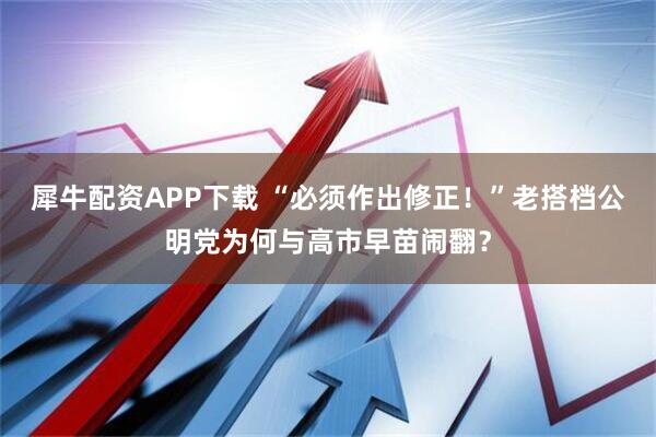 犀牛配资APP下载 “必须作出修正！”老搭档公明党为何与高市早苗闹翻？